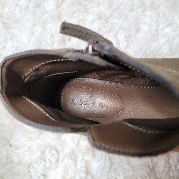 Violet and Red Suede Leather Taupe Booties - Picture 8 of 8